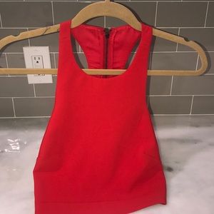 Likely red crop top